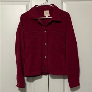 Thread & Supply Deep Red Corduroy Utility Jacket